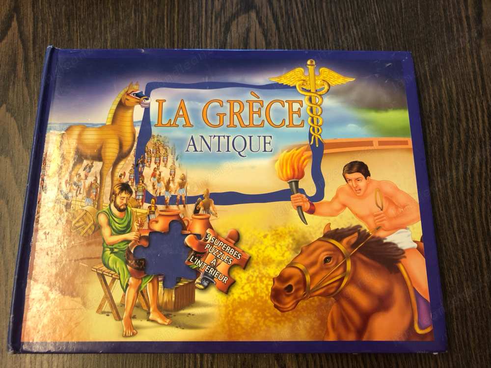 La Grece antique, frz. Buch mit 5 Puzzles