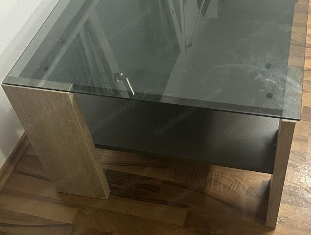 Couch Tisch Glas ca. 45x65x110cm schwarz