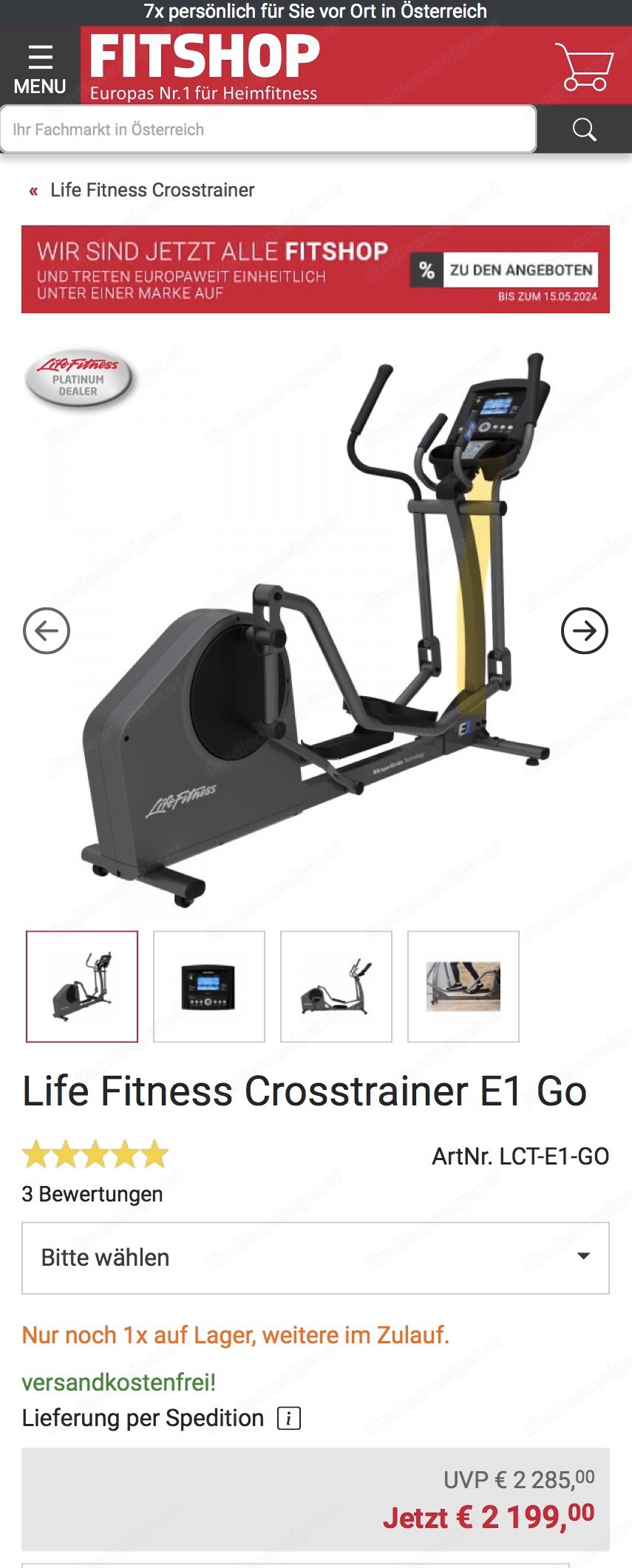 Life Fitness Crosstrainer E1 Go