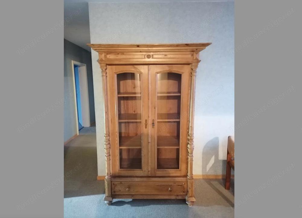 Gründerzeit Vitrine Weichholz Bücherschrank