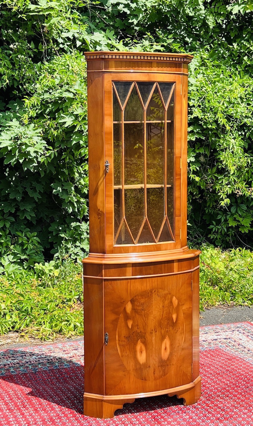 Biedermeier Stilmöbel Vitrine Barock Eckschrank Eckvitrine Eibe England