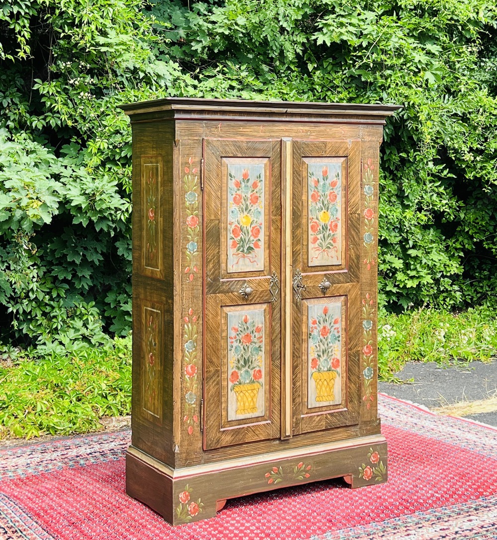 Biedermeier Schrank Bauernschrank bemalt Barock Gründerzeit antik Bauernmöbel Kasten