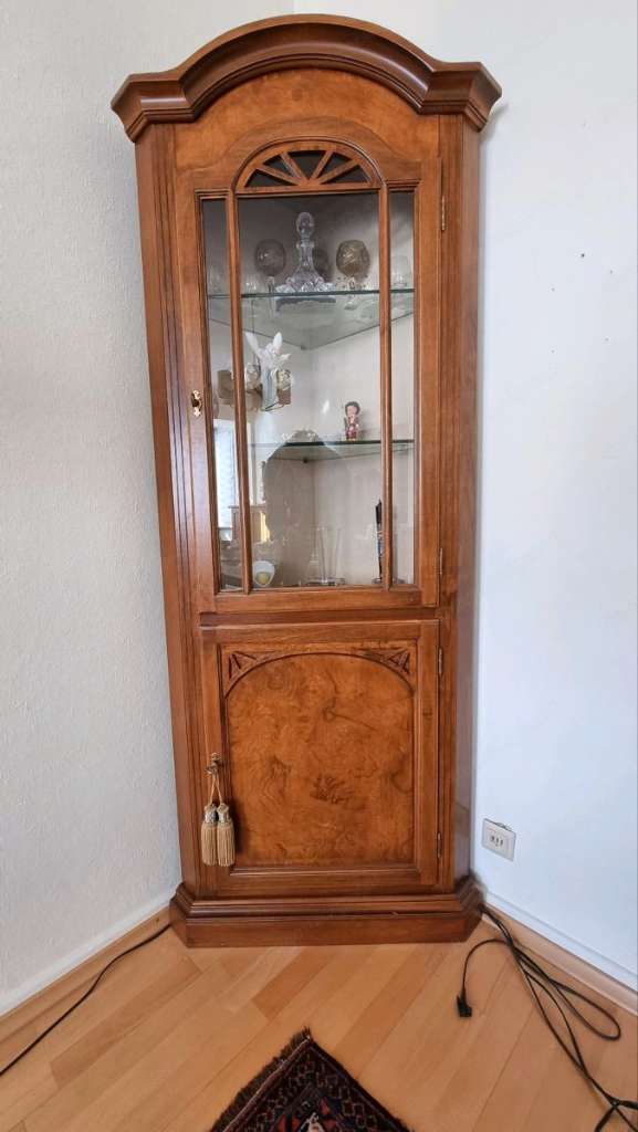 Biedermeier Vitrine Stilmöbel Selva Eckvitrine Eckschrank 