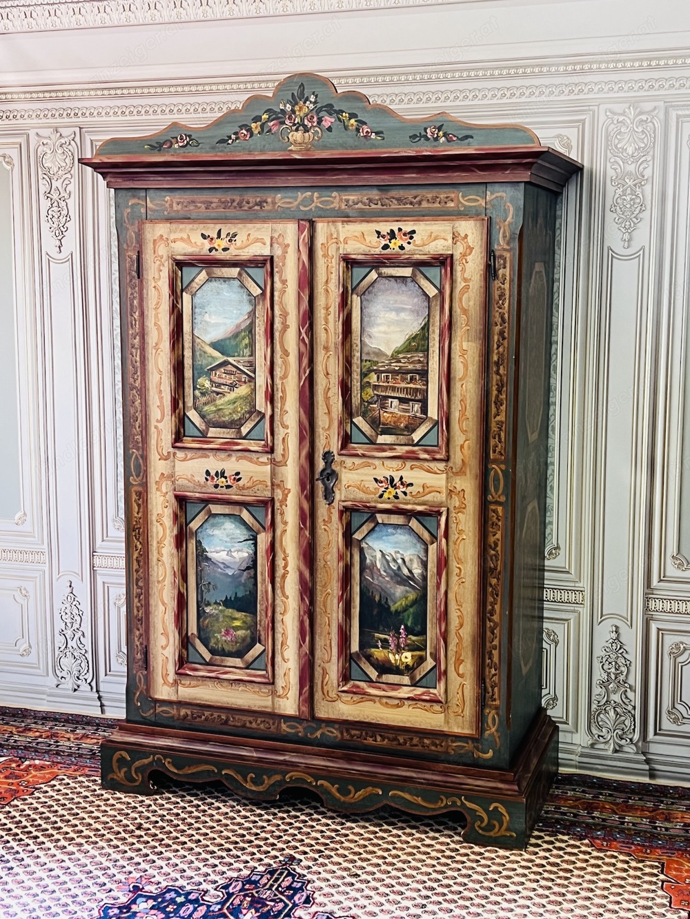 Barock Schrank Bauernschrank Landhaus Kleiderschrank Dielenschrank Kasten