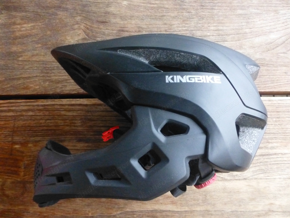 Fahrradhelm Racinghelm 2in1 Kingbike Kinnschutz Schwarz Matt Neu