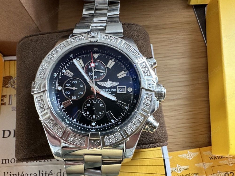 Breitling Super Avenger mit Diamant Brillanten Lünette Herrenuhr