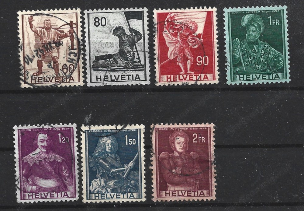 1941 Schweiz Historische Bilder O-stempel SBK 243-251