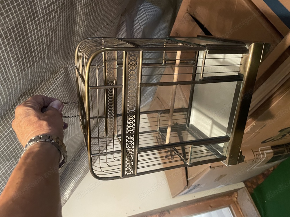 Art Deco Vogelkäfig - Messing Funktionsfähig