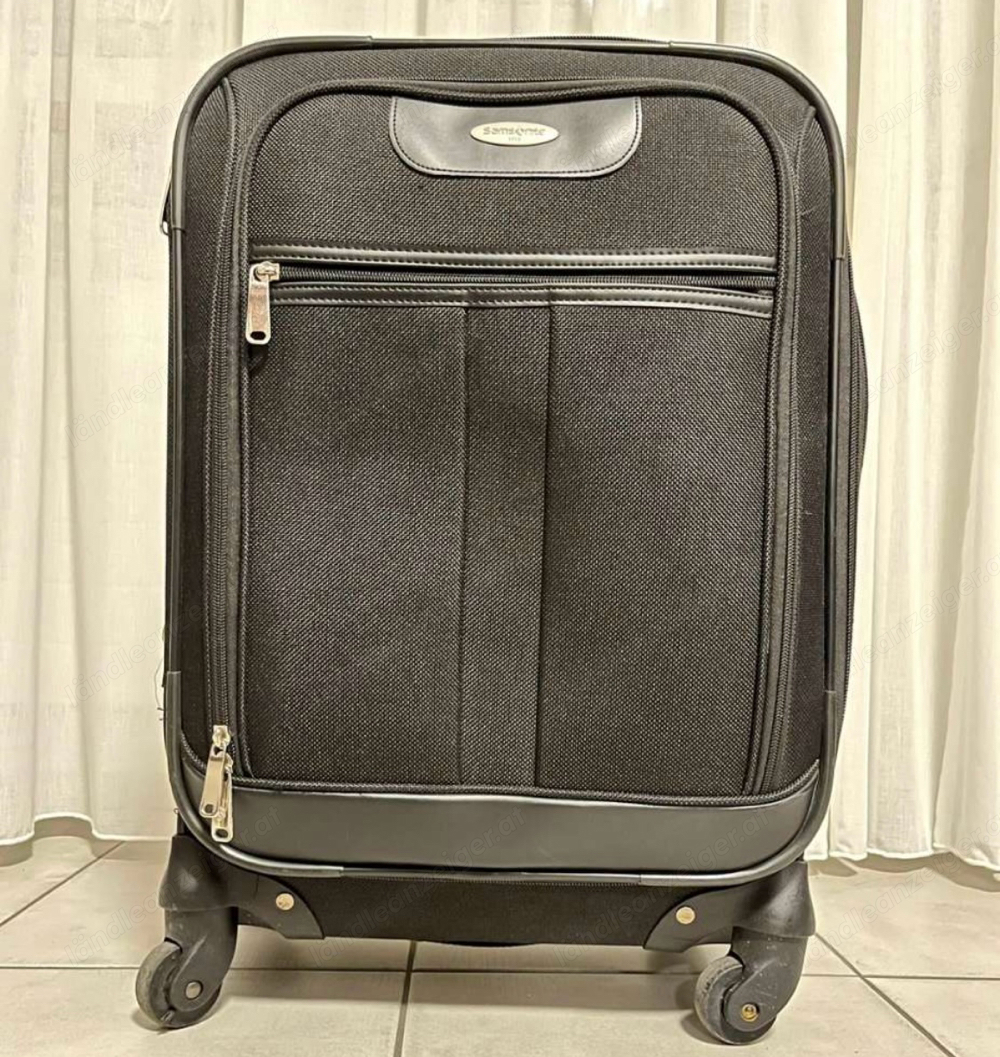 SAMSONITE Trolley mit 4 Rollen black Schwartz Reisekoffer Koffer Reise 55 x 40 x 20 cm