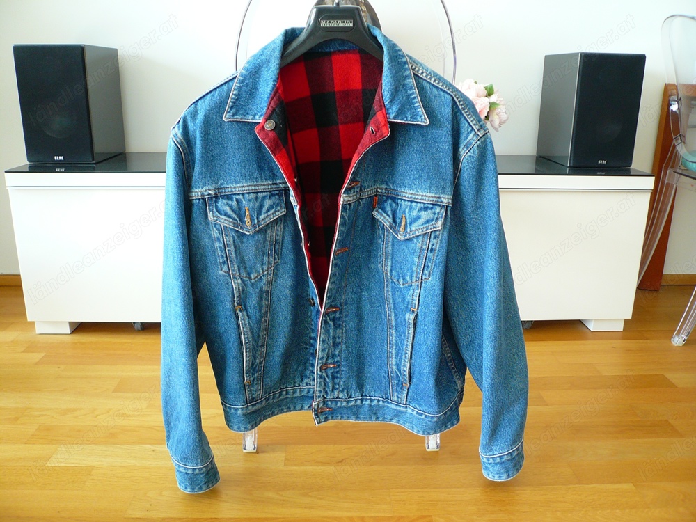 Winterjacke Original Levis Jeans Vintage Wendejacke blau rot * Neuwertig *