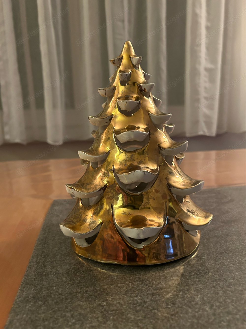 Goldene Christbaum Skulptur Keramik