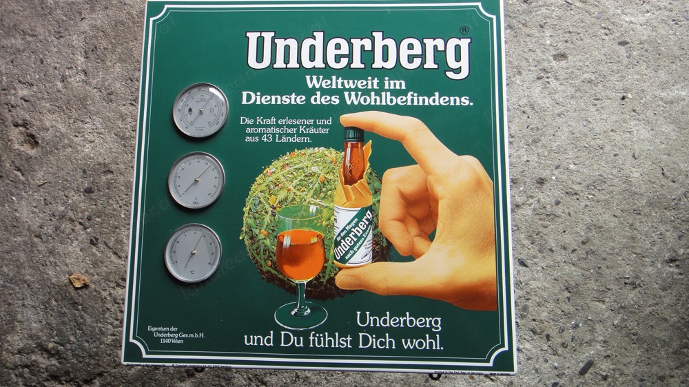 Emailschlid Underberg Thermometer Top