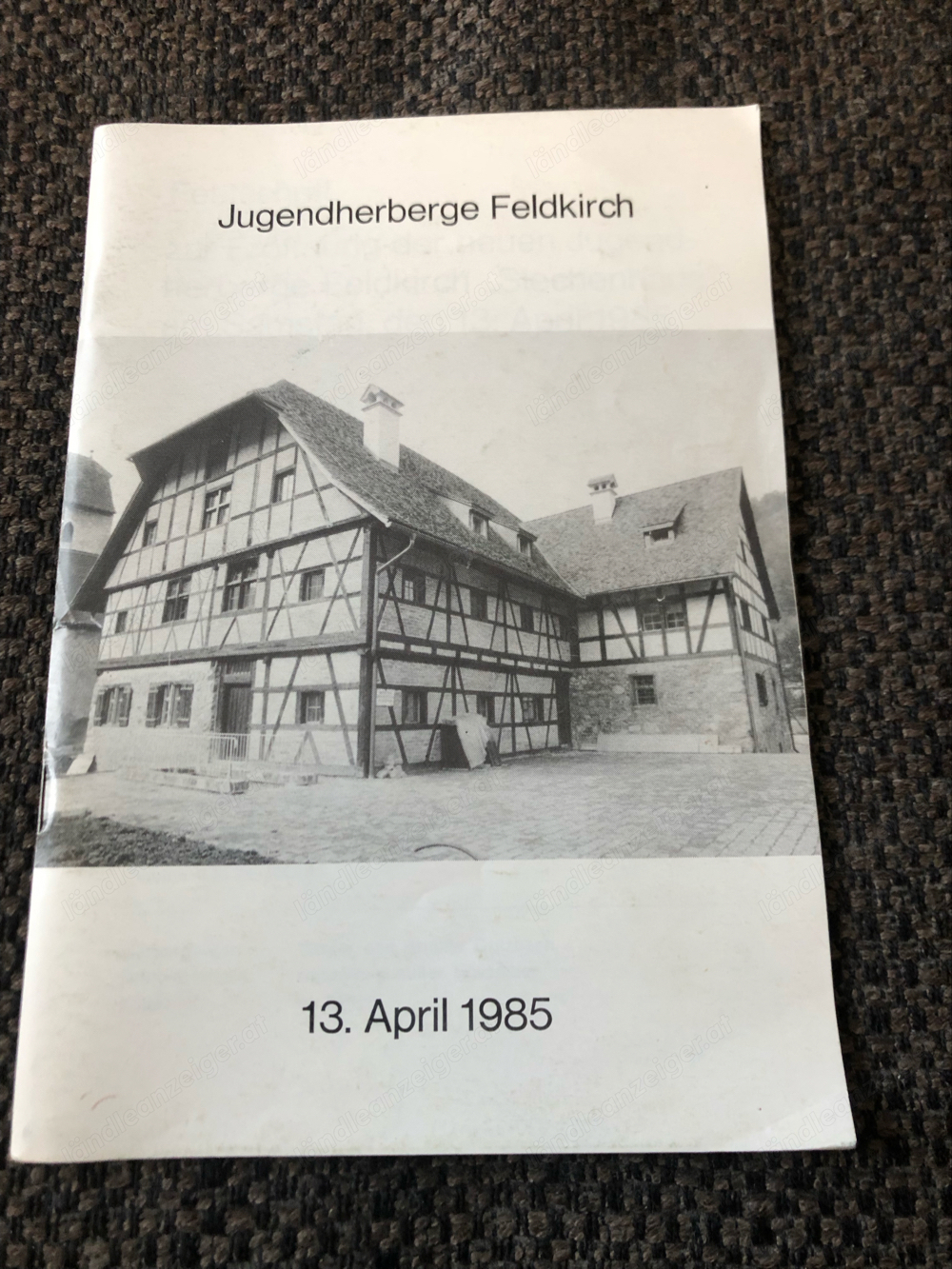 Für Sammler: Jugendherberge Feldkirch, Festschrift 1985