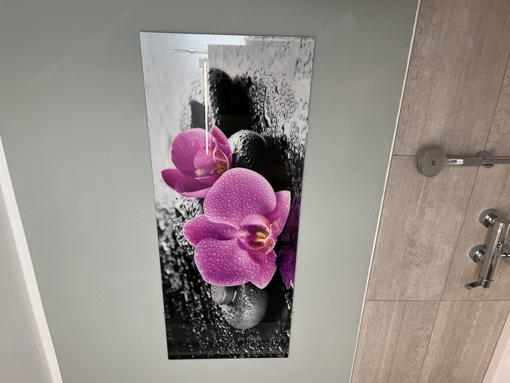 Glasbild, Wandbild Orchidee, pink 