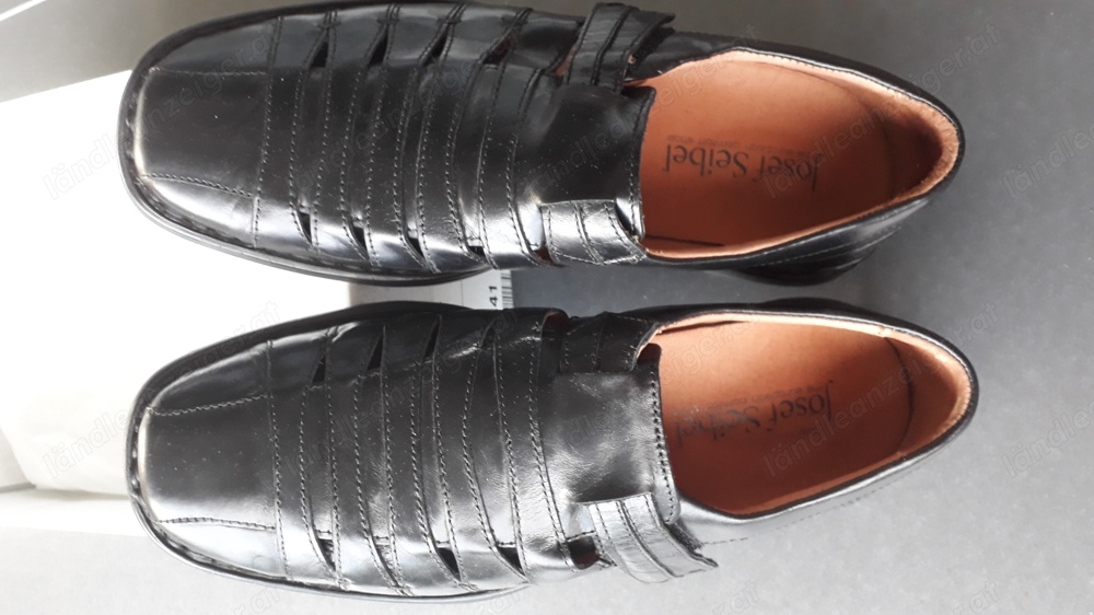 Neuwertiger Echtleder-Herren-Slipper der Marke Josef Seibel, Gr. 41, Klettverschluss Neuwertiger Echtleder-Herren-Slipper der Marke Josef Seibel, Gr. 41, Klettverschluss