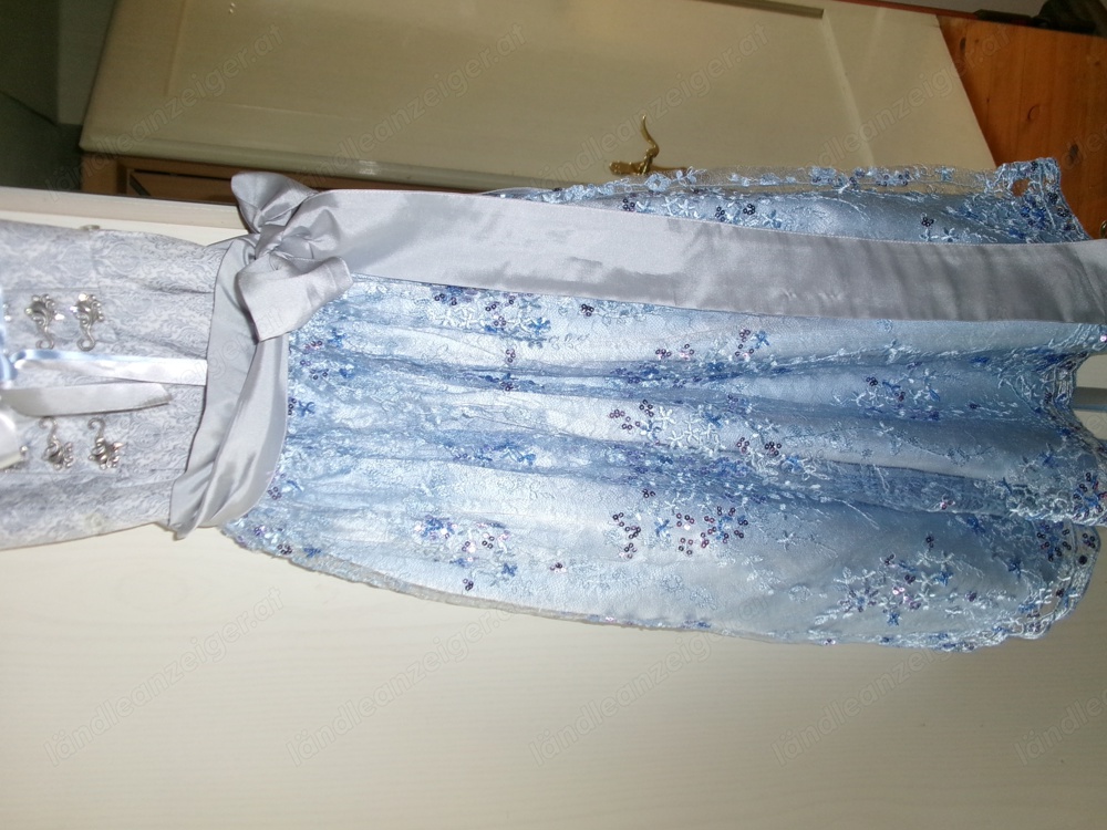 Dirndl, blau-silbern, Gr. 38, 