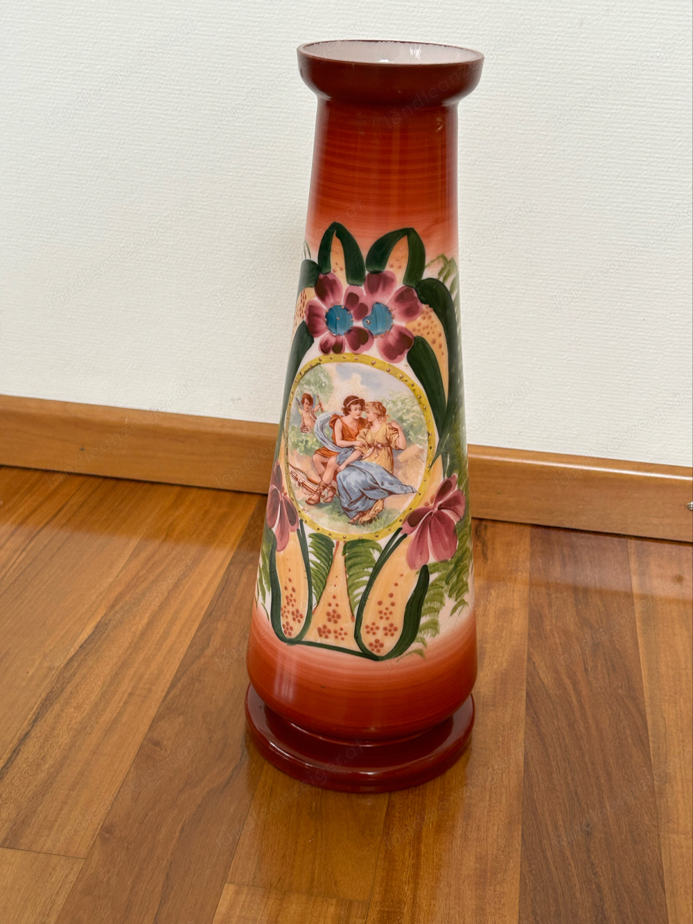 Grosse antike Opalglas-Vase Jugendstil