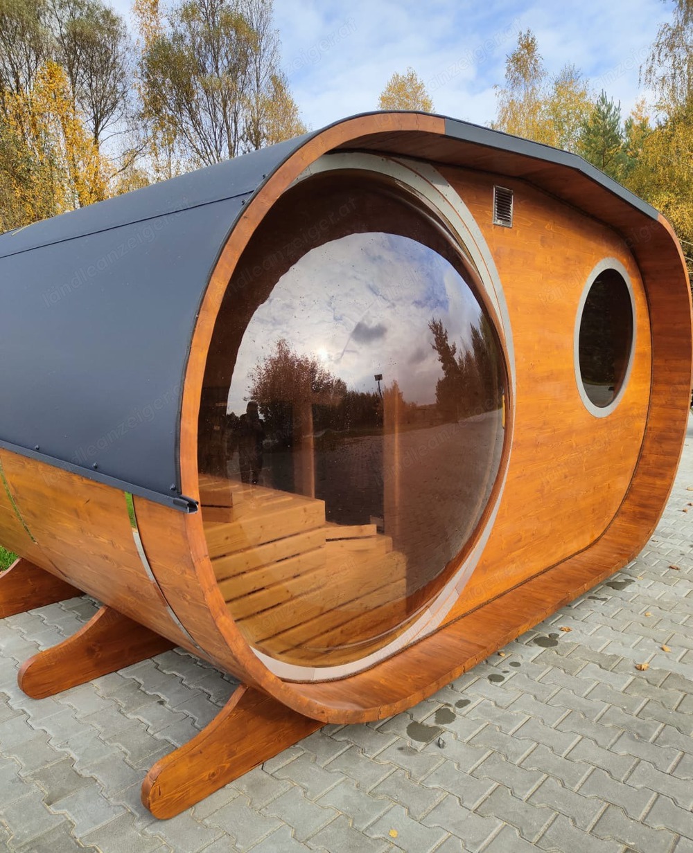 GardenAndPoolCom Gartensauna Sauna Hütte Außensauna Saunahaus SPA Outdoorsauna Panorama 4x2,4m 