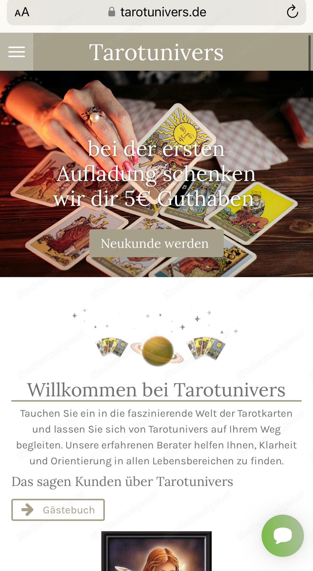 tarotunivers kartenlgen wahrsagen am Telefon 