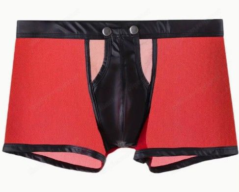 Herren Kunstleder+Mesh sexy Boxershorts  EUR   12,00