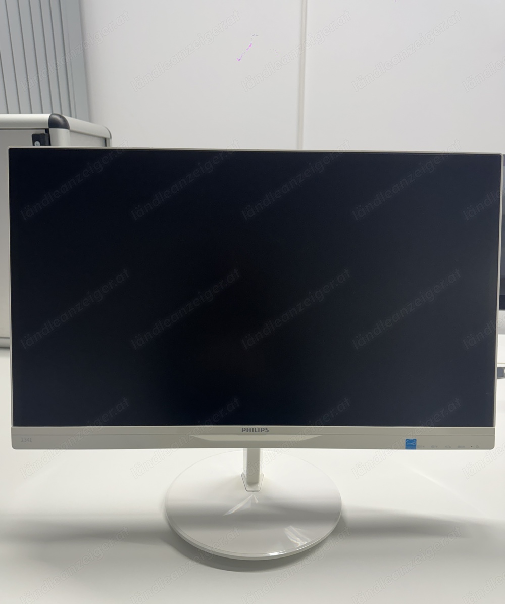 Computer-Bildschirm: weißer Philips Monitor, ca. 21 Zoll