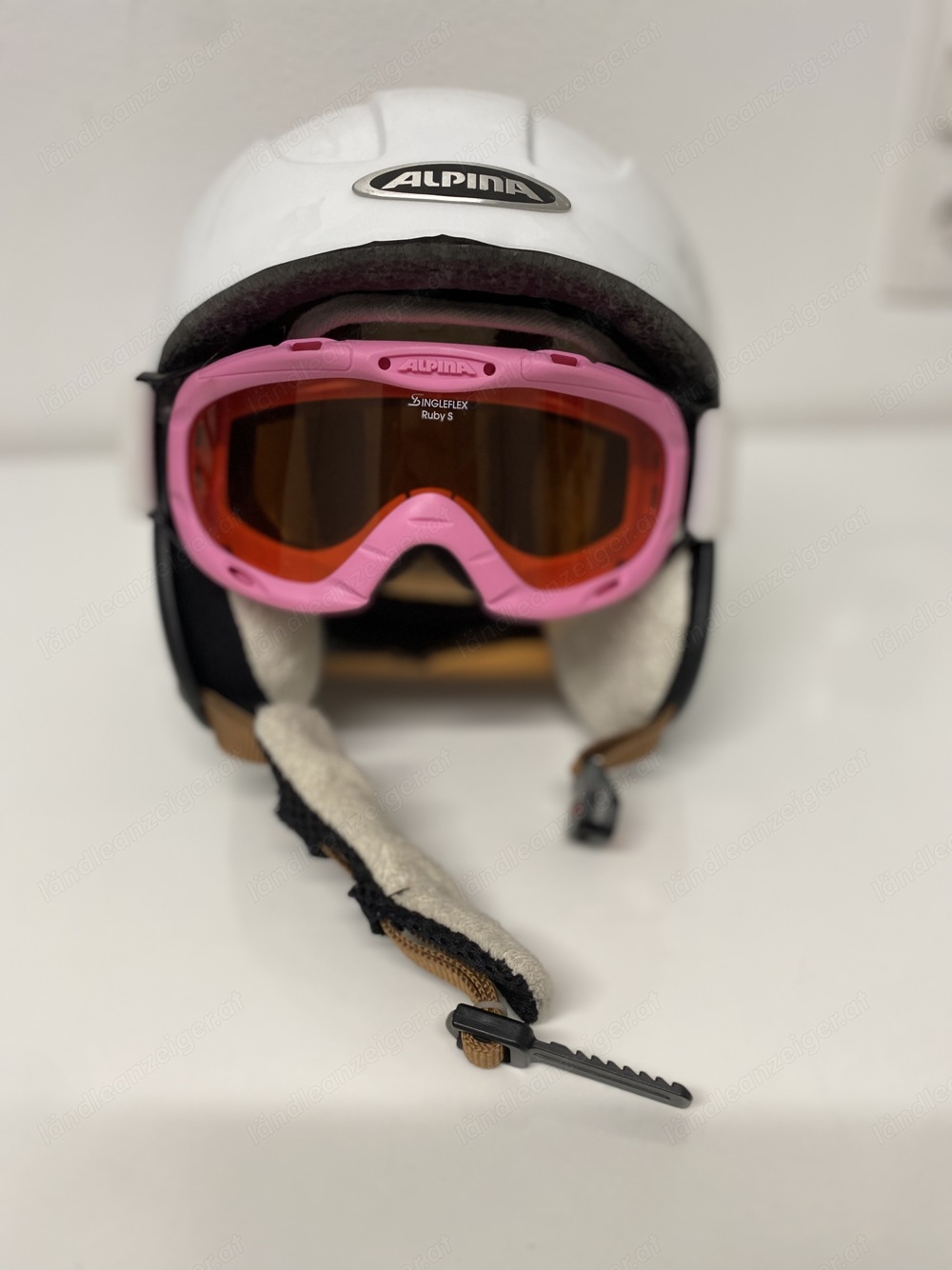 Schihelm Alpina Mädchen Gr. 51-55cm + Schibrille