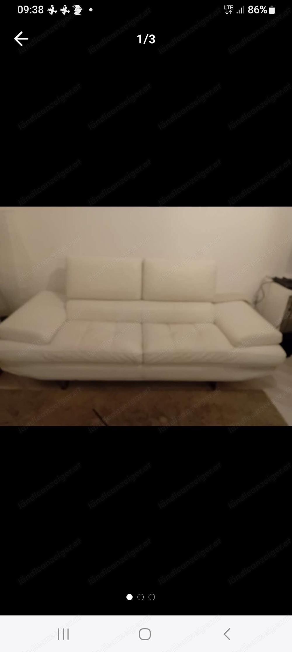 Sofa Echtleder weiß