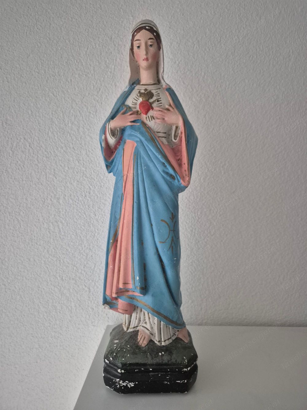 Marien Heiligenfigur aus Gips - handbemalt