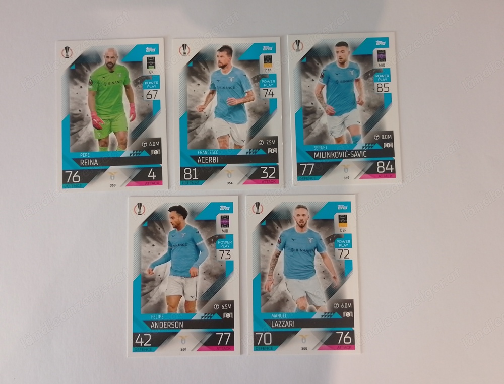 Topps Match Attax Fußball Karten 2022 23 von Lazio Rom 