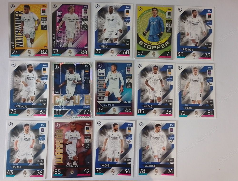 Topps Match Attax Fußball Karten 2022 23 von Real Madrid 