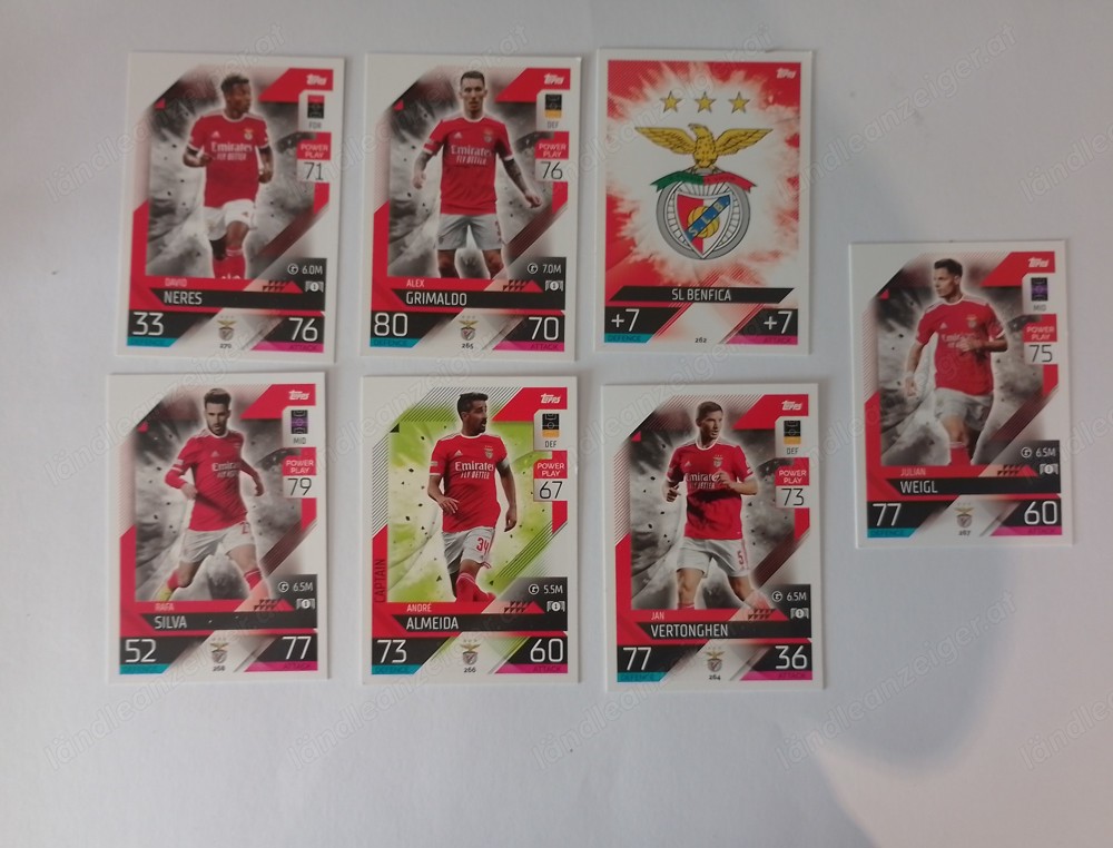 Topps Match Attax Fußball Karten 2022 23 von Benfica