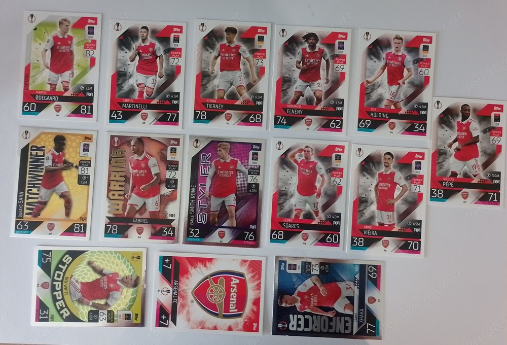 Topps Match Attax Fußball Karten 2022 23 von Arsenal 