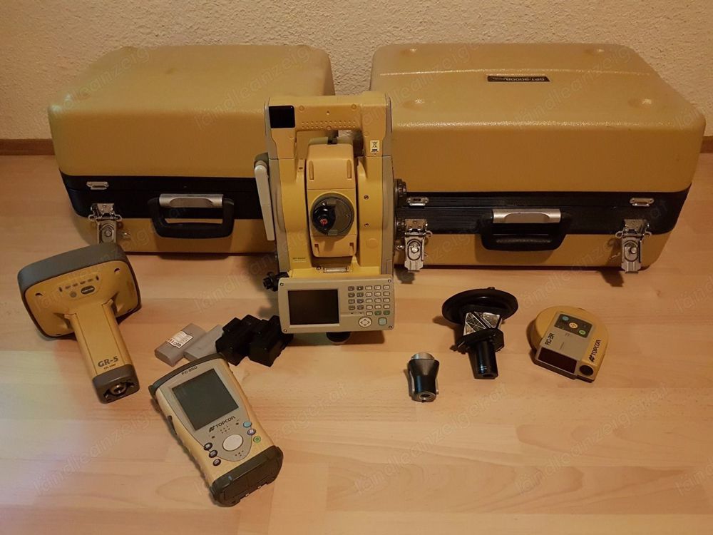 Topcon Total Station GPT 9005A Tachymeter + GNSS GR-5 + FC250 + Zubehör