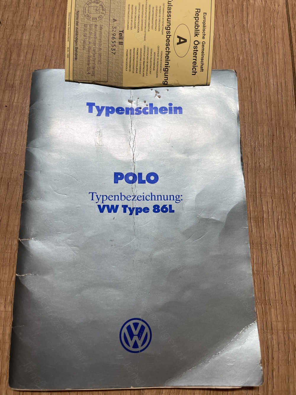 Typenschein VW Polo 86L