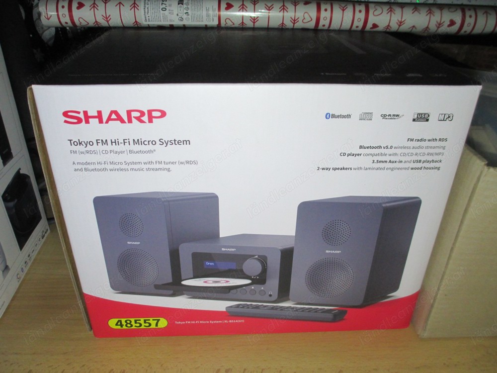 SHARP Stereoanlage, mit CD + Bluetooth.  nagelneu