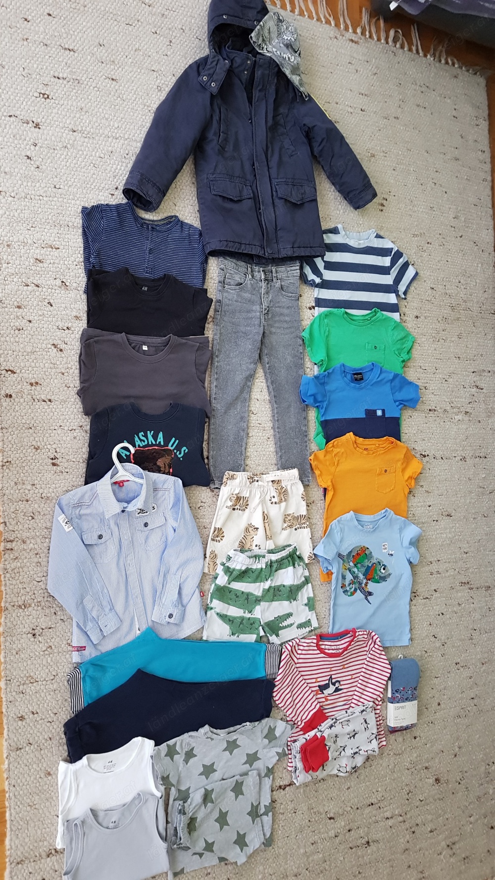 Großes Jungenpaket Gr. 110-116, 1 Sweater Gr. 104, s.B+T.