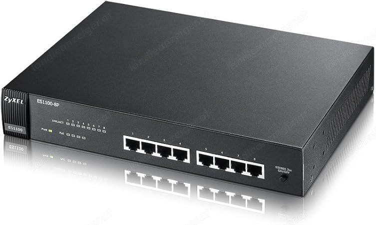 ZyXEL - ES1100-8P Fast-Ethernet PoE Switch 4 PoE Ports Plug-and-Play