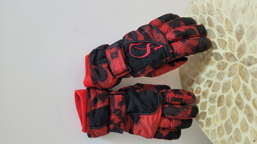 Sportalm Skihandschuhe Damen Rot Schwarz