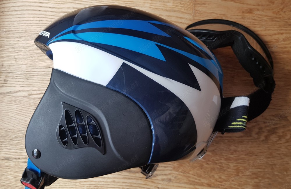 Alpina Carat Kinder Skihelm, schwarz-blau, Gr. 54-58