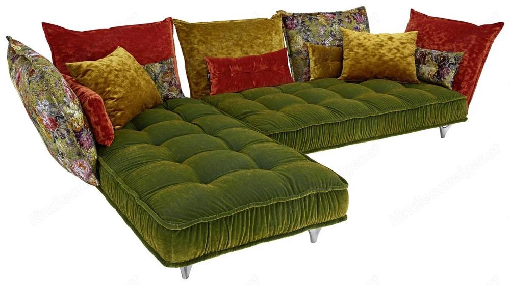 Verkaufe Bretz ECKSOFA in Velours Multicolor!