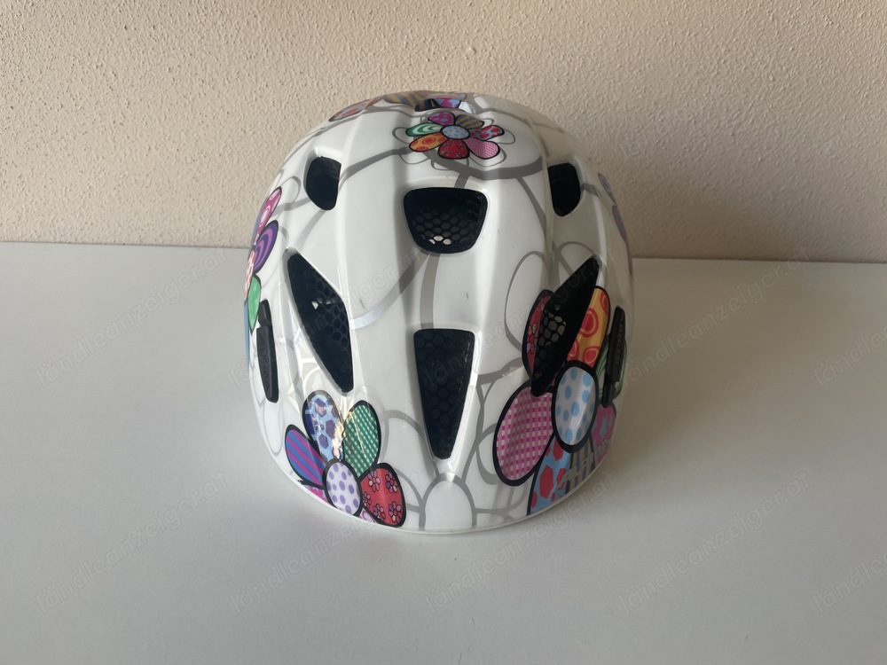 Kinder Fahrradhelm - Alpina Ximo Flash - 49-54cm - 226g - weiß mit bunten Blumen - Mädchen