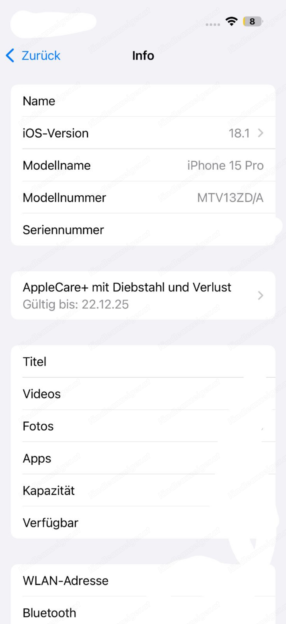 Apple iPhone 15 pro 256gb Titan Apple iPhone 15 pro 256gb Titan