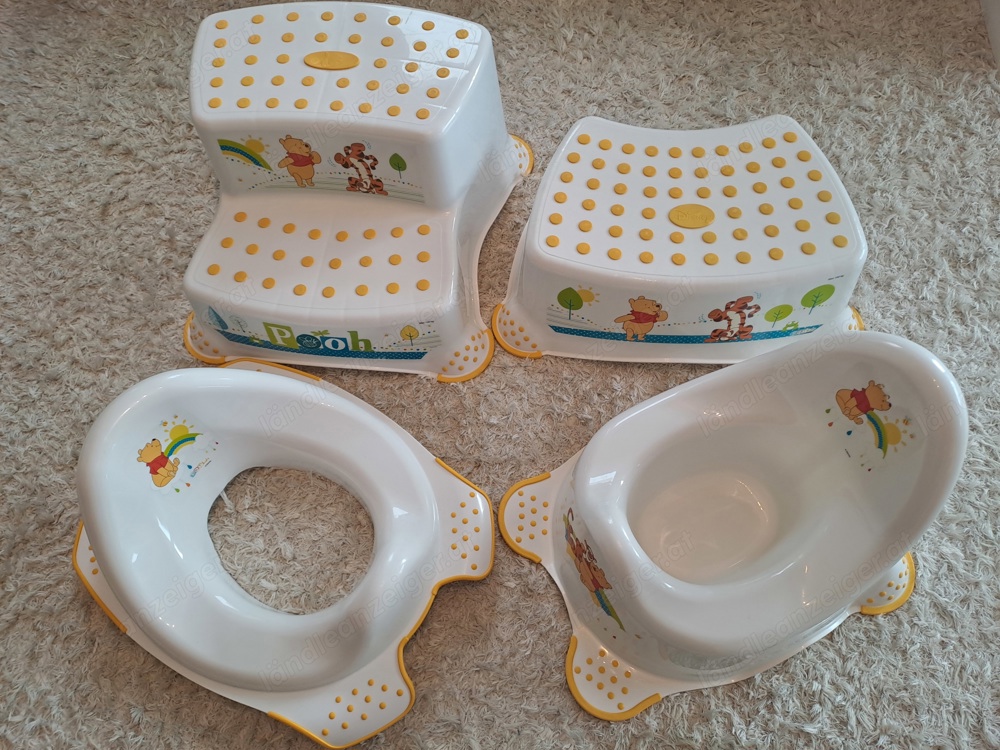 KEEEPER Kinder WC Toilette Klo Bad 4er Set Disney Winnie Poh