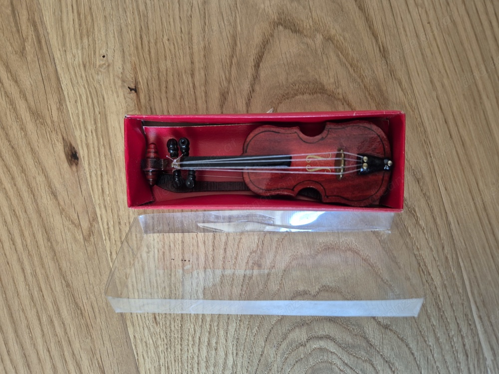 Deko Geige Violine mit Bogen 13cm