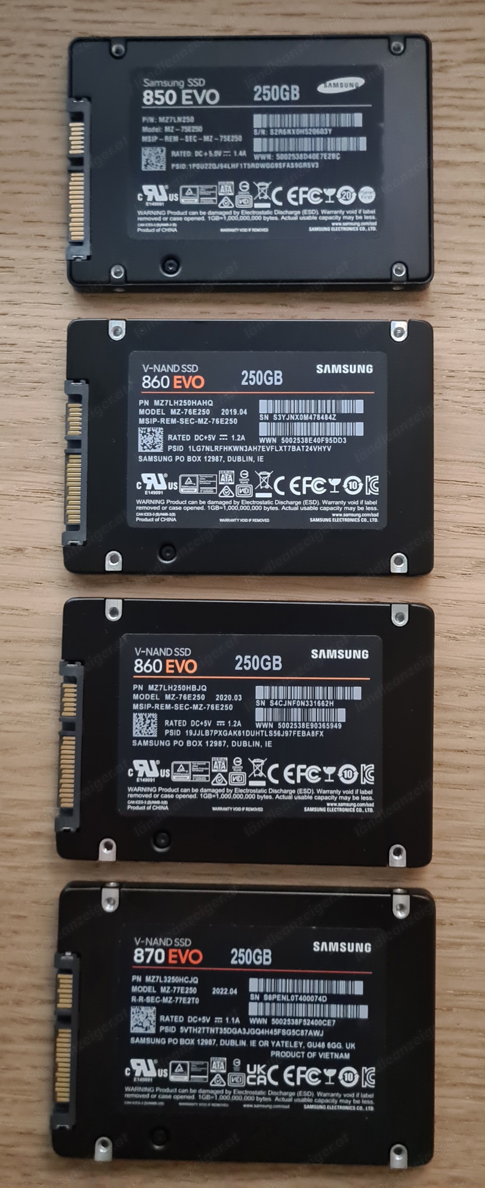 Samsung SSD 250 GB Festplatten