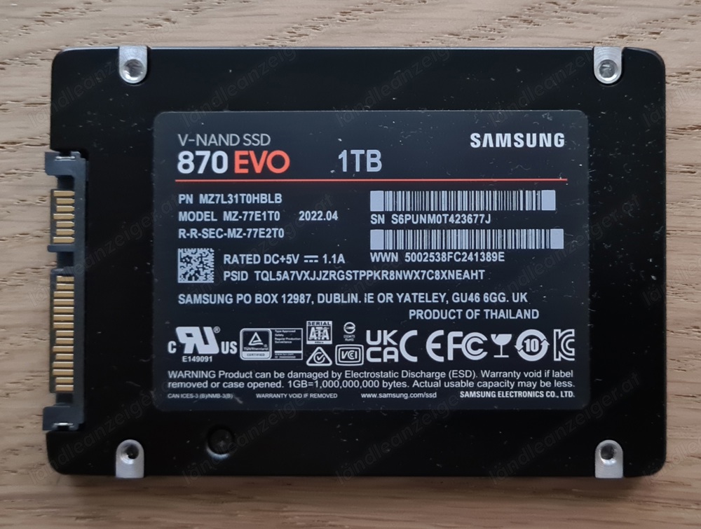 Samsung 870 Evo SSD 1 TB