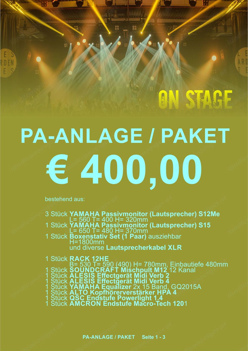 Musik & Equipment, PA Anlage