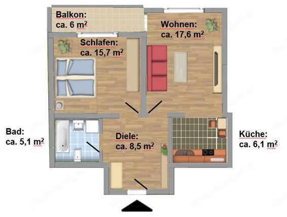 Sonnige 2 Zimmer Wohnung in bester Lage in Feldkirch zu verkaufen