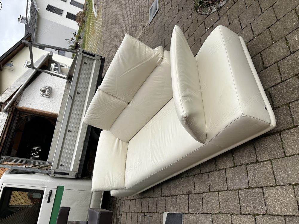 Leder Couch Creme farben