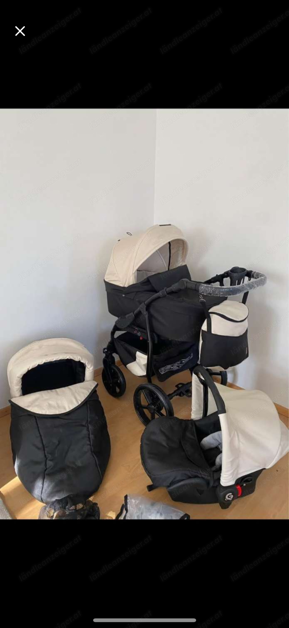 Kinderwagen set neu beige schwarz